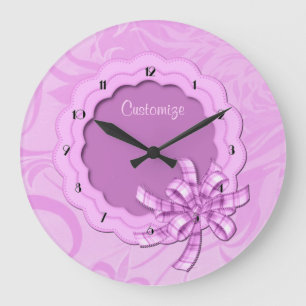 Personalized Pink Scalloped Frame Wall Clock