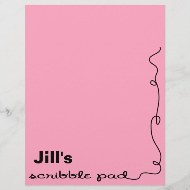 Personalized Pink Scribble Pad (Front)
