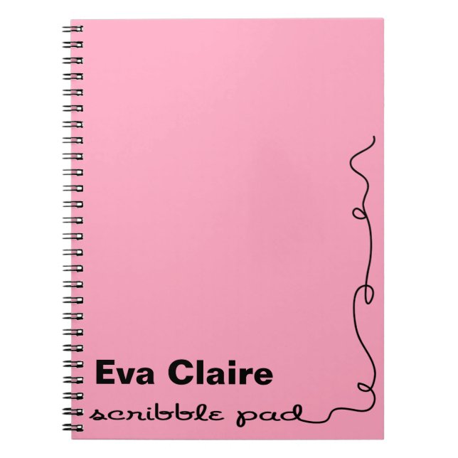 Personalized Pink Scribble Pad Notebook (Front)