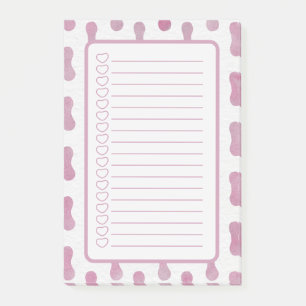 Personalized Pink Shapes Note List.