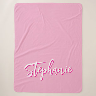 Personalized Pink Sherpa Blanket