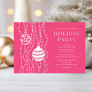 Personalized Pink Silver Foil Corporate Christmas