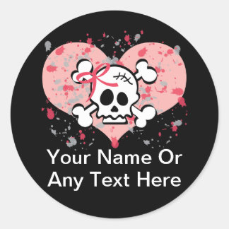 Personalized Pink Skull Stickers
