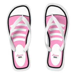 Personalized Pink Sneakers Flip Flops