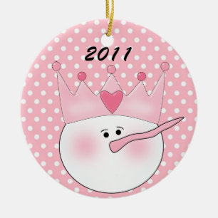 Personalized Pink Snow Princess Ornament