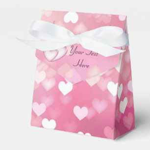 Personalized Pink Sparkle Hearts Favour Box