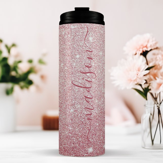 Personalized Pink Sparkle Thermal Tumbler (Creator Uploaded)