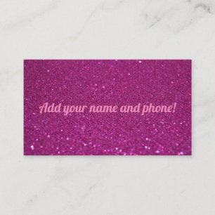 Personalized pink sparkling glitter business card