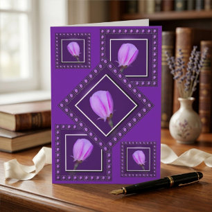 Personalized Pink Spring Blossom Floral Birthday Card