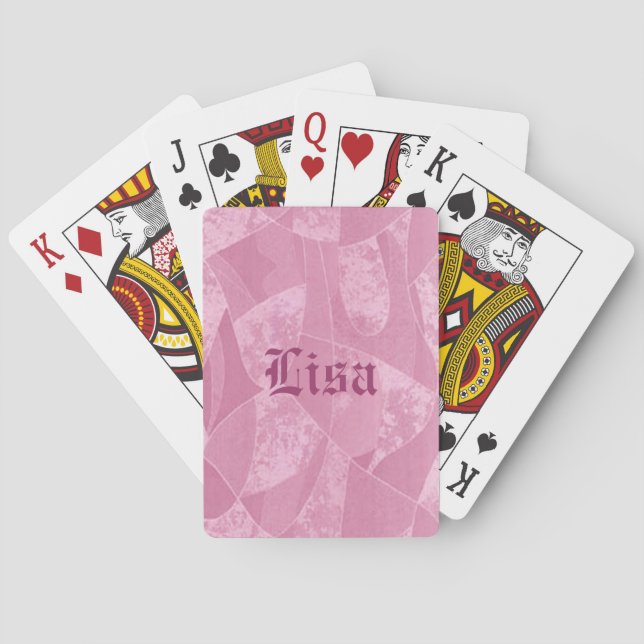 Personalized Pink Stain Glass Playing Cards (Back)
