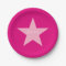 Personalized Pink Star Paper Plate
