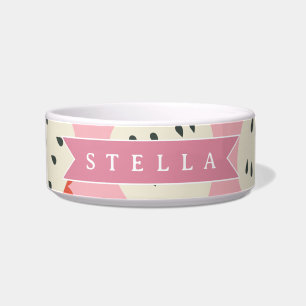 Personalized Pink Strawberry Name Cute Girly Bowl