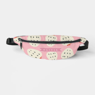 Personalized Pink Strawberry Name Cute Girly Fanny Pack