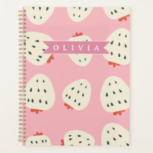Personalized Pink Strawberry Name Cute Girly Planner