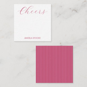 Personalized Pink Stripe Card