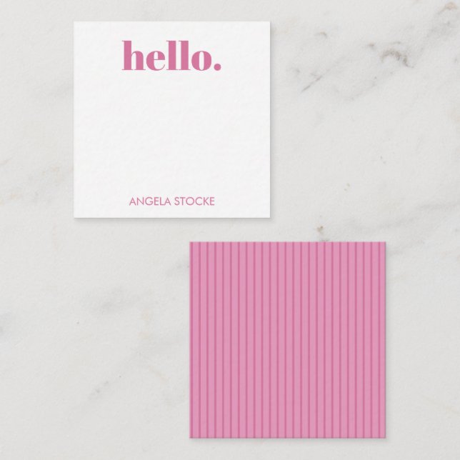 Personalized Pink Stripe Card (Front/Back)
