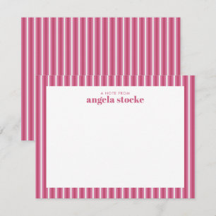 Personalized Pink Stripe Card