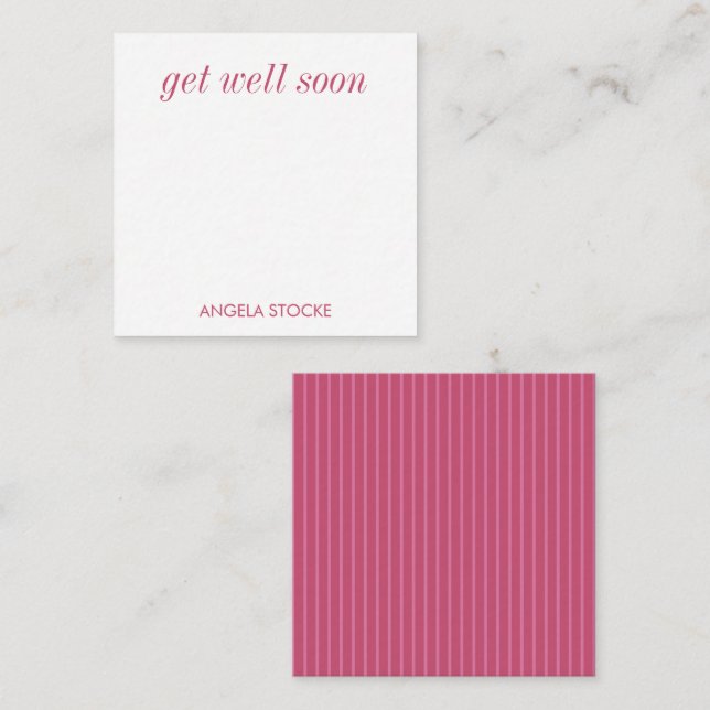 Personalized Pink Stripe Card (Front/Back)