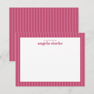 Personalized Pink Stripe Card