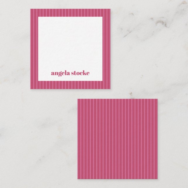 Personalized Pink Stripe Card (Front/Back)