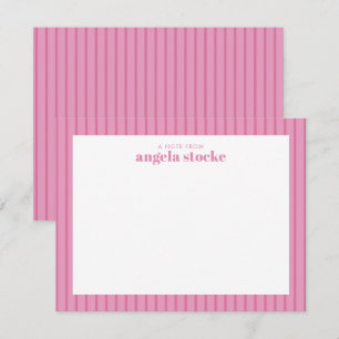 Personalized Pink Stripe  Card