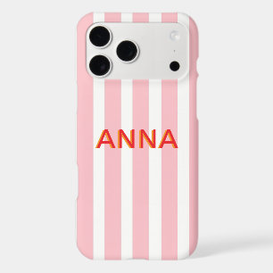Personalized Pink Stripe Phone Case Custom Name