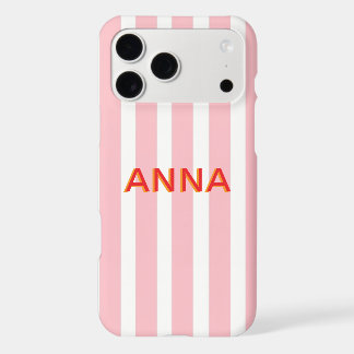 Personalized Pink Stripe Phone Case | Custom Name