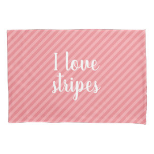 Personalized pink stripe pillowcase bedroom decor