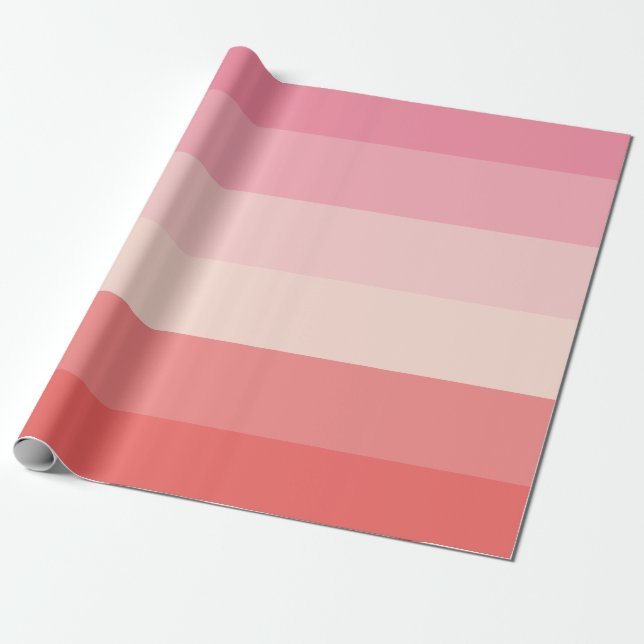 Personalized Pink Stripe Wrapping Paper (Unrolled)