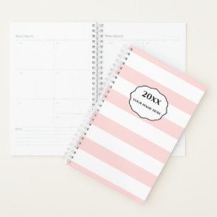 Personalized Pink Stripes Planner Notebook
