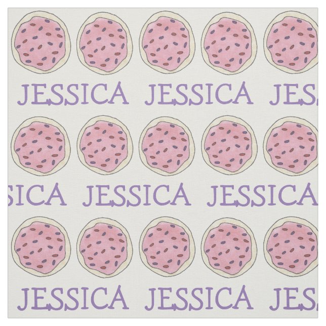 Personalized Pink Sugar Cookie w/ Sprinkles Fabric (Swatch)