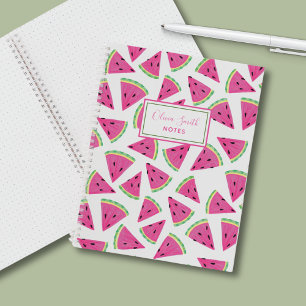 Personalized Pink Summer Watermelon Pattern Notebook