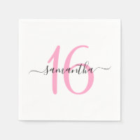 Personalized Pink Sweet 16