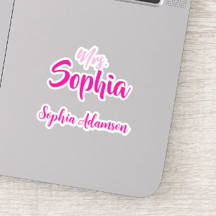 Personalized Pink Teacher Name (CUTE TEACHER GIFT)