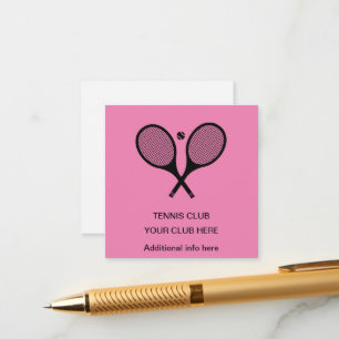 Personalized Pink Tennis Racket Enclosure Card