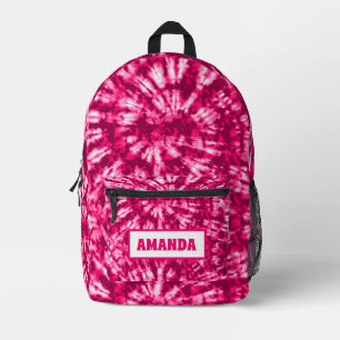 Personalized Pink Tie Dye Batik Printed Backpack