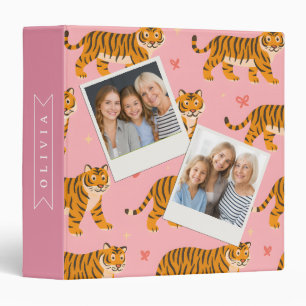 Personalized Pink Tiger Chic Edgy Fun Aesthetic Binder