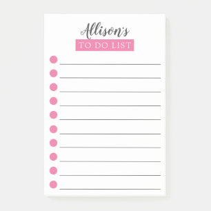 Personalized Pink To Do List Post-it Notes