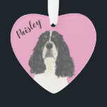 Personalized Pink Tricolor English Springer Ornament<br><div class="desc">I am in love with this beautifully detailed watercolor illustration of a tricolor english springer spaniel on a sweet pink heart! Personalize these pastel ornaments and make the nice list this year! For the perfect presents, pair it with a matching item from the collection for a thoughtful housewarming, bridal shower,...</div>