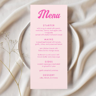 Personalized Pink Tropical Bat Mitzvah Party Menu