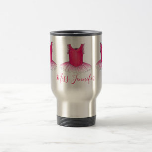 Personalized Pink Tutu Dance Teacher Ballet Dancer Travel Mug