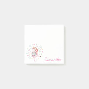 Personalized Pink Unicorn Ballerina Notes