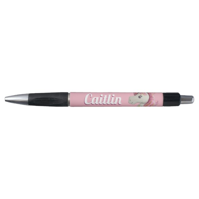 Personalized Pink Unicorn Balloon Pen (Front)