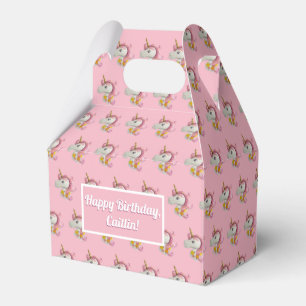 Personalized Pink Unicorn Party Favour Boxes