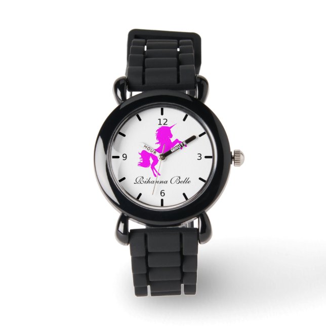 Personalized Pink Unicorn Watch (Front)