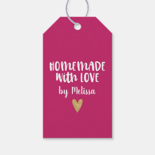 Personalized Pink Valentine Homemade With Love Gift Tags