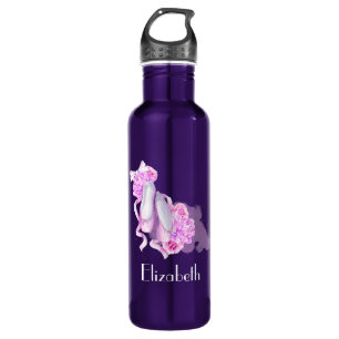 Personalized Pink Watercolor Ballet Shoes 710 Ml Water Bottle