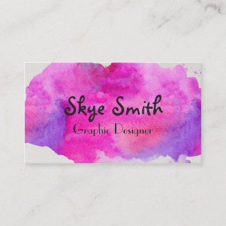 Personalized Pink Watercolor Business Card