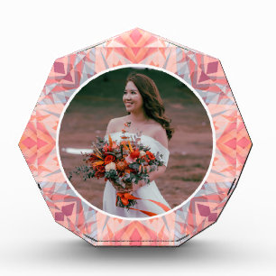 Personalized Pink Wedding Anniversary Bride Gift Photo Block