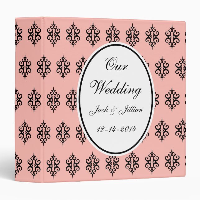 Personalized Pink Wedding Scrapbook Binder (Front/Spine)